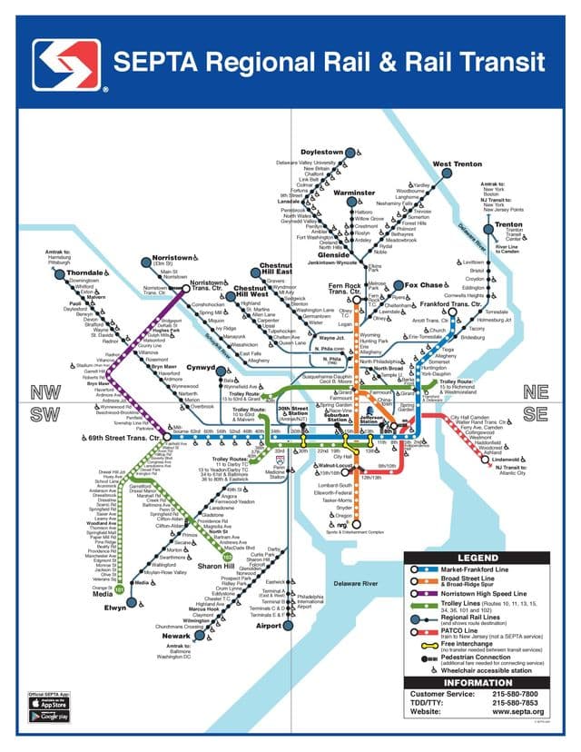 Philadelphia metro stations map