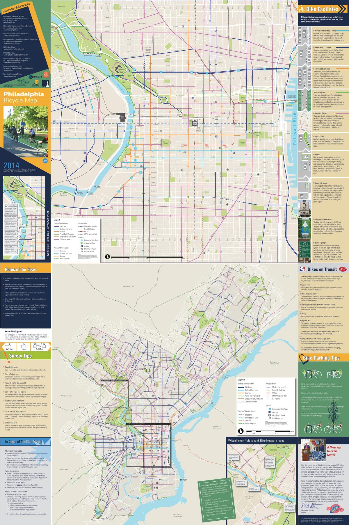 Philadelphia bike lane map