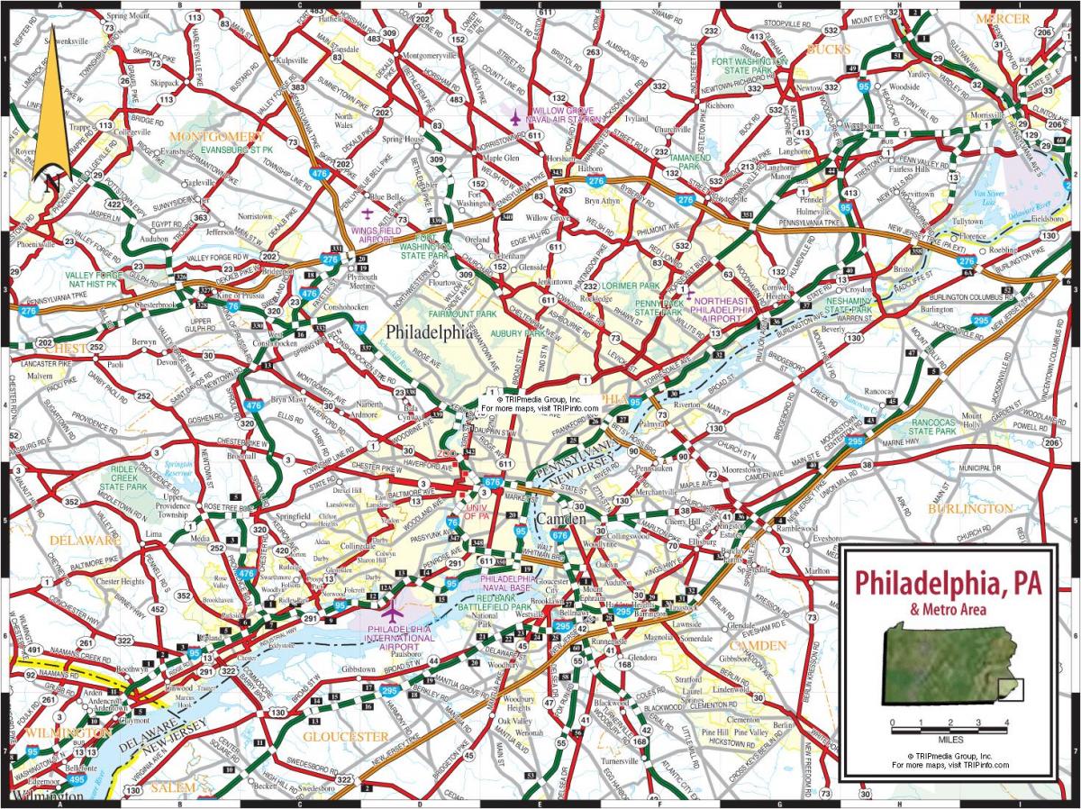 Philadelphia roads map