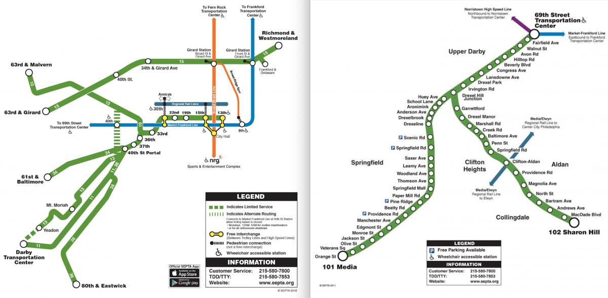 Philadelphia trolley stations map