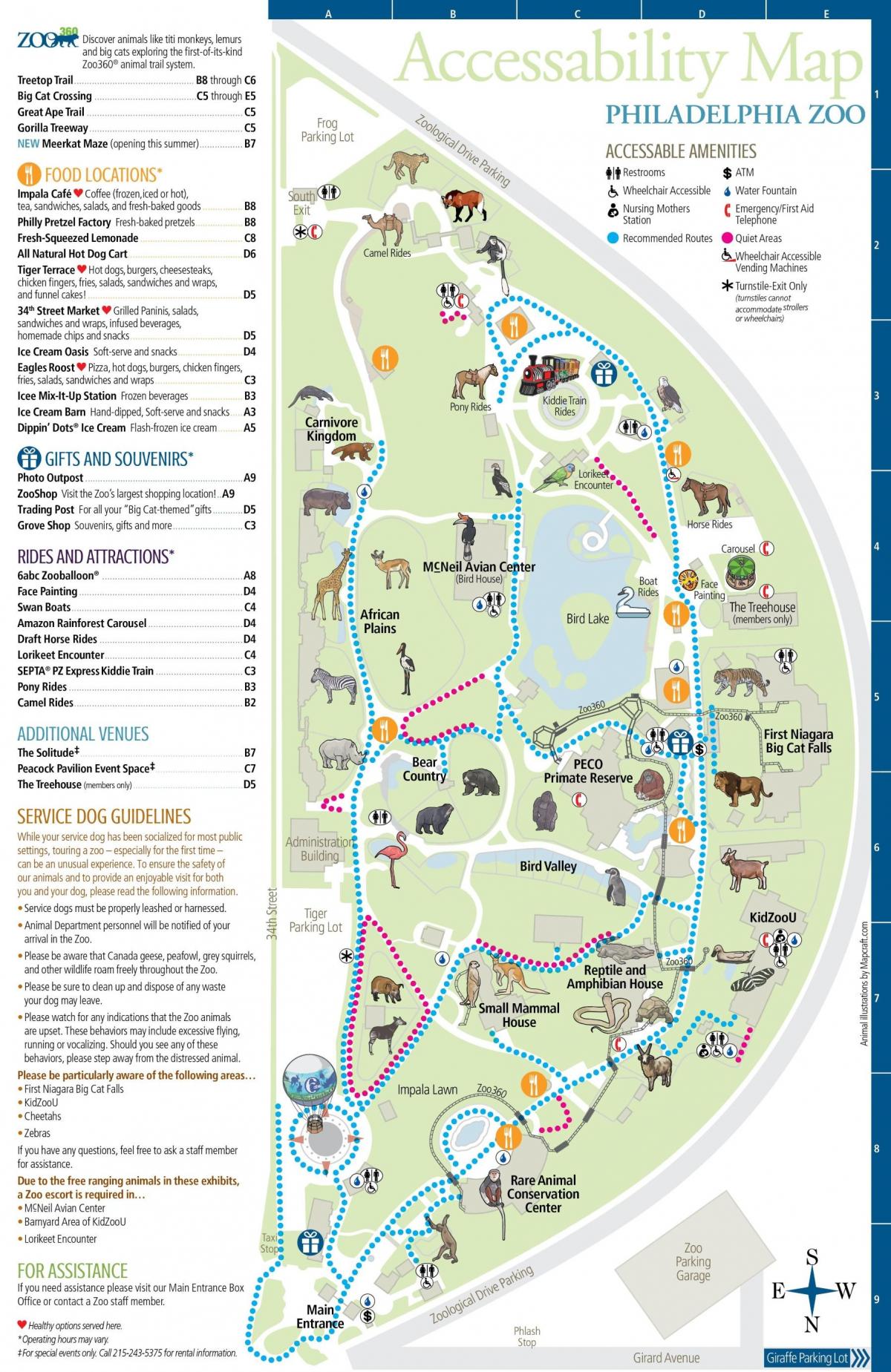 Philadelphia zoo park map